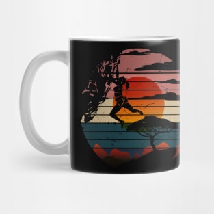 Climb Like a Girl Rock Climbing Retro Bouldering Graphic Mug